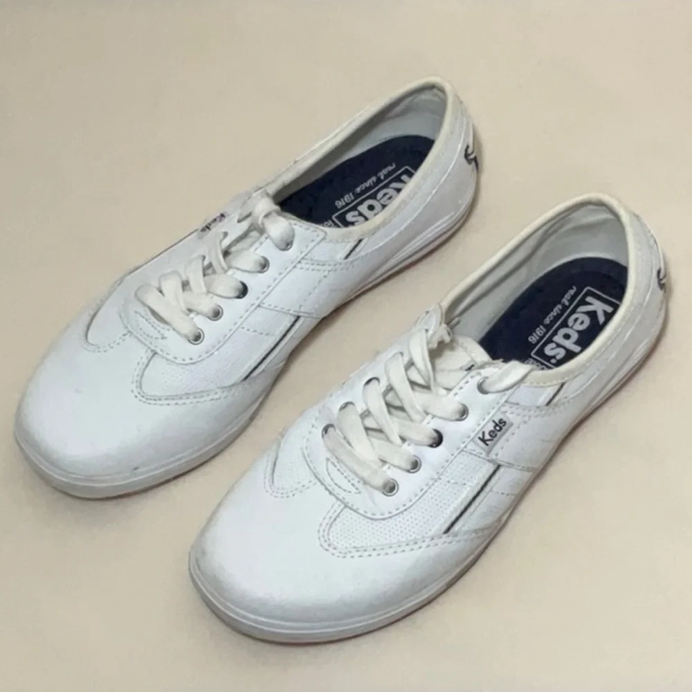 Keds White Lace Up Leather Ortholite WH53121 Sneaker Womens Sz 5.5 - Picture 7 of 10